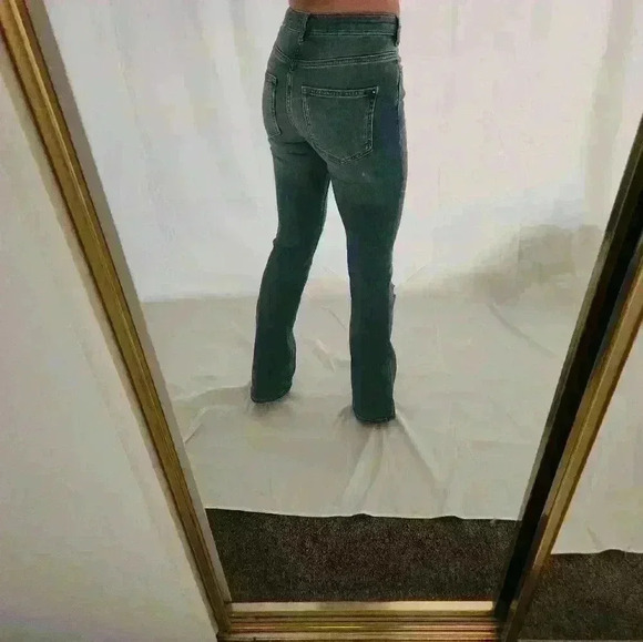 Anthropologie High Waist Flare Jeans Straight Leg size 25 Medium Dark Wash - Picture 9 of 13